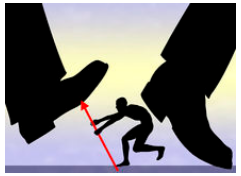 Repression  - The action of subduing someone or something by force.