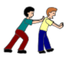 Shoved - Pushed someone or something roughly