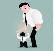 Coercive  - Relating to or using force or threats.