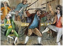 Sedition  - Insurrection against lawful authority/ the crime of saying, writing, or doing something that encourages people to disobey their government.