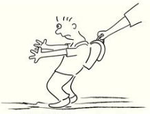 Impish  - (Of an action or statement) causing or intended to cause harm or trouble.)