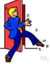 Barge in - (Move forcefully or roughly/ To abruptly and/or rudely interrupt or intrude on someone or something without warning.)
