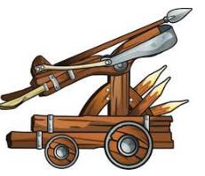 Catapult  - (Hurl or launch (something) /move or change suddenly or at great speed)