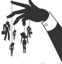 Subservience  - (The condition of being less important than something else/ willingness to obey others unquestioningly.)