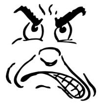 Sneer  - (Smile or speak in a contemptuous or mocking manner.)
