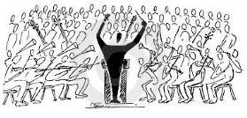Orchestrate  - (Plan or coordinate the elements of (a situation) to produce a desired effect)
