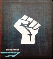 Reformist  - (Supporting or advancing gradual reform rather than abolition or revolution.)