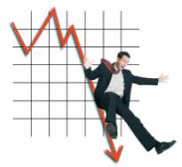 Plummeted - (To drop sharply and abruptly.)
