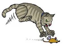 Pounced  - (To make a sudden approach)