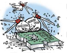 Mangled  - (To spoil, injure, or make incoherent especially through ineptitude)