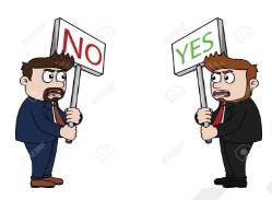 Dissent  - Strong difference of opinion; disagreement esp. about official decisions.