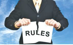 Flout  - Openly disregard (a rule, law, or convention).