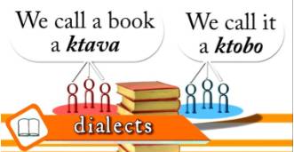 Dialect  - A form of a language that people speak in a particular part of a country.