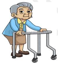 Dotard  - An old person, especially one who has become weak or senile.