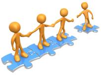 Collaborate  - Work jointly on an activity or project.