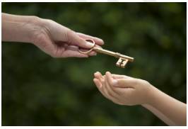 Bequeath  - Pass (something) on or leave (something) to someone else.