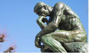 Ponder  - Think about (something) carefully, especially before making a decision or reaching a conclusion.