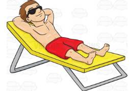 Bask  - To lie or sit enjoying the warmth especially of the sun: