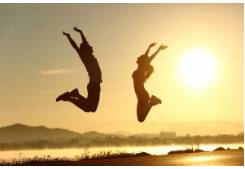 Euphoric  - Characterized by or feeling intense excitement and happiness.