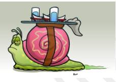 Sluggish  - Slow-moving or inactive.