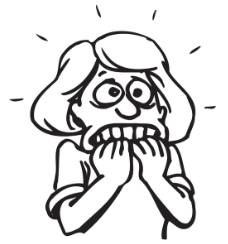 Apprehensive  - Anxious or fearful that something bad or unpleasant will happen.