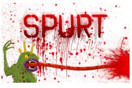 Spurt  - A sudden marked burst or increase of activity or speed.