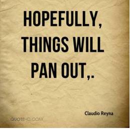 Pan out  - Come to pass, succeed.