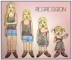 Regressive  - Returning to an earlier and less advanced stage of development.