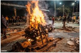 Cremation  - The act of burning a dead body, or a part of a funeral ceremony in which this is done: