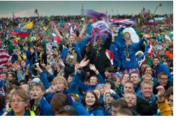 Jamboree  - A large celebration or party, typically a lavish and boisterous one.