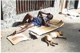 Vagrancy - The state of living as a vagrant; homelessness.