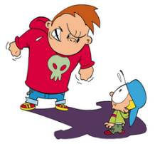 Hector  - Talk to (someone) in a bullying way.