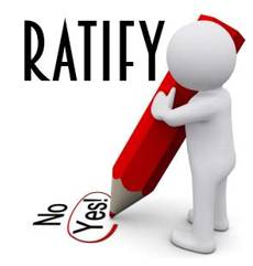 Ratify  - To approve and sanction formally.
