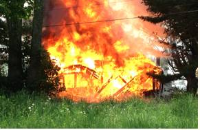 Conflagration  - An extensive fire which destroys a great deal of land or property.