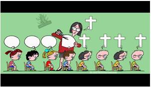 Indoctrination - The process of teaching a person or group to accept a set of beliefs uncritically.