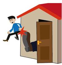 Evict  - To force out.