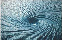 Vortex  - A whirling mass of fluid or air, especially a whirlpool or whirlwind.