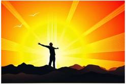 Emanate  - To throw or give off (a feeling, quality, or sensation).