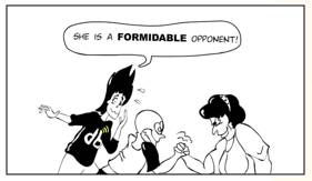 Formidable  - Very impressive in size, power, or skill and therefore deserving respect and often difficult to deal with.