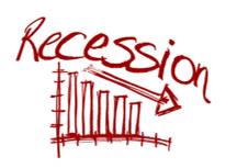 Recession  - Meaning: a period of temporary economic decline during which trade and industrial activity are reduced