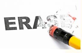 Expunge  - Meaning: remove completely (something unwanted or unpleasant).