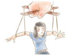 Coercive  - Meaning: relating to or using force or threats.