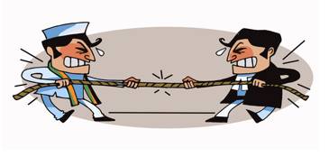 Tussle  - Meaning: a vigorous struggle, typically in order to obtain or achieve something.