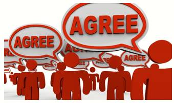 Consensus  - Meaning: general agreement.