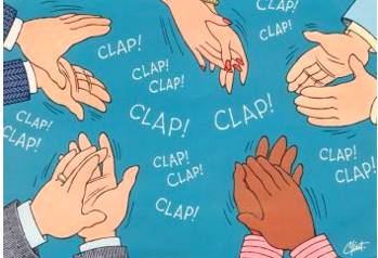 Applaud  - Meaning: show strong approval of (a person or action); praise..