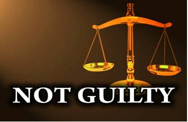 Acquittal  - Meaning: a judgement or verdict that a person is not guilty of the crime with which they have been charged.