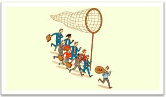 Evade  - Meaning: escape or avoid (someone or something), especially by guile or trickery. (टालना, बच निकालना); escape paying (tax or duty), especially by illegitimate presentation of one's finances.