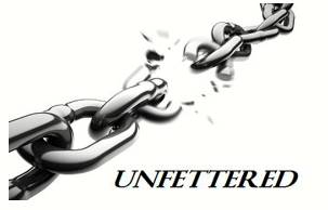 Unfettered  - Meaning: not confined or restricted.