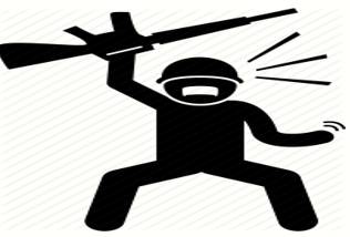 Belligerence  - Meaning: aggressive or warlike behaviour.