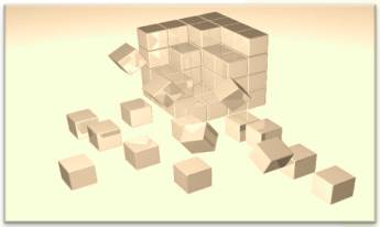 Fragmentation  - Meaning: the process or state of breaking or being broken into fragments.